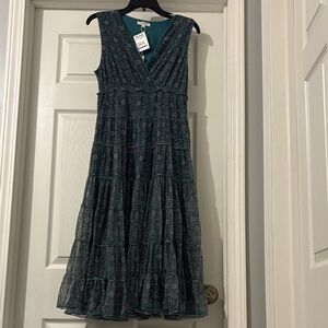 Max Studio Teal Patterned Midi Dress